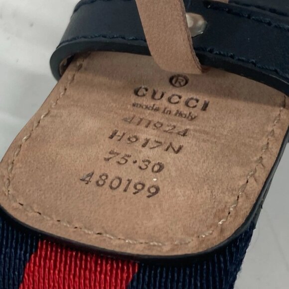 GUCCI GG interlocking G Belt Accessories belt Leather/Canvas Navy/Red - Picture 12 of 12